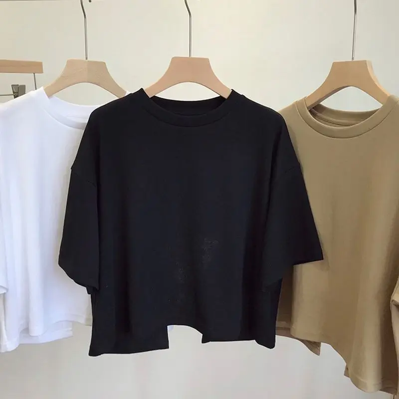 Designed T shirts For Women Pullovers Outerwear Oversized Sweatshirt Retro Y2k Shirts Blouse Ladies Tops Backless Girls T-shirt