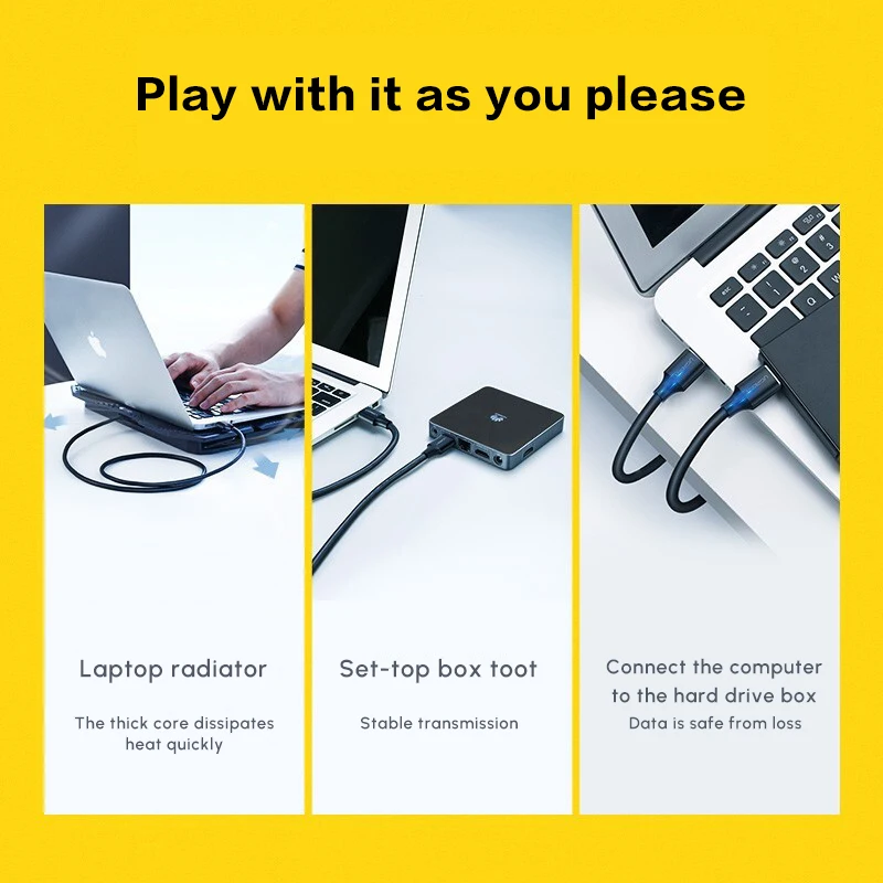 UGREEN USB - USBケーブル USB 2.0 オス-オス Type A - Type A データ転送用ケーブル