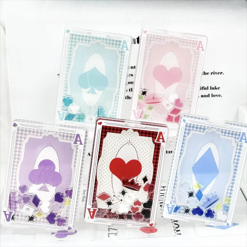 

Poker Series Acrylic Photocards Holder Creative Photo Frames 3 Inch Kpop Photocard Holder Anime Sleeves for Desktop Decoration