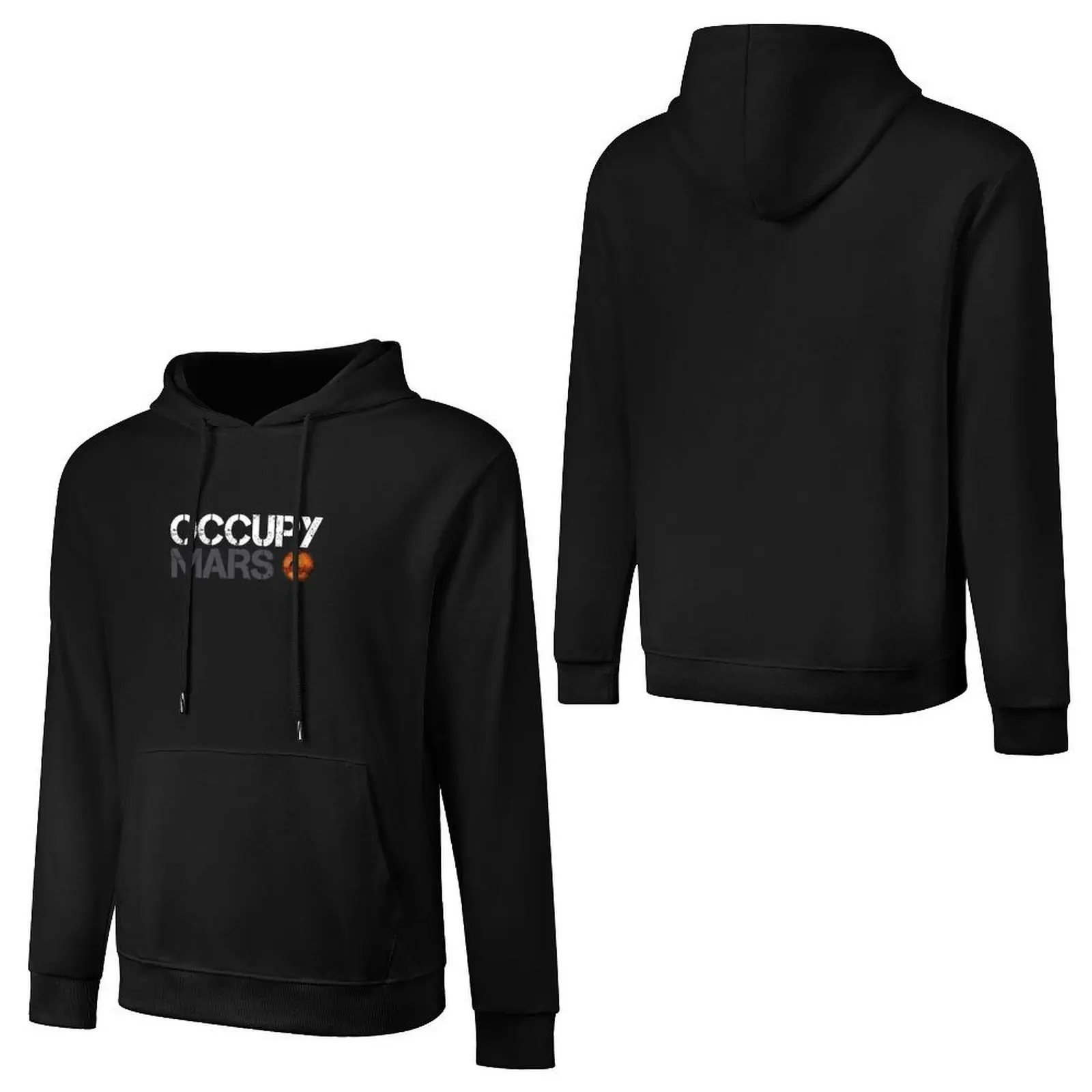 Occupy Mars White Pullover Hoodie korean clothes korean style clothes men clothes new in hoodies & sweat-shirt