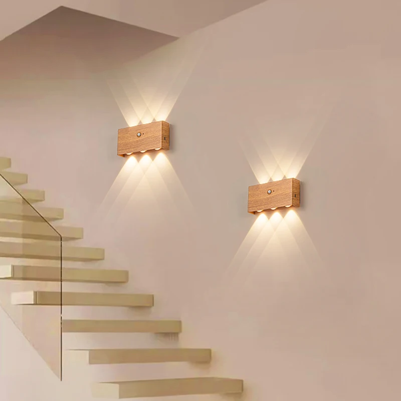 LED Minimalist Design Induction Wall Lamp Without Wiring Magnetic Installation 4000mAh Indoor 6W Hotel Bedside Corridor Lighting