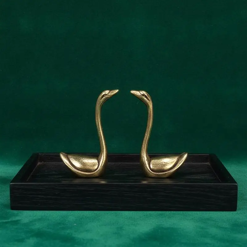 Messing-Schwan-Miniaturfigur, Vintage-Metall-Tierstatue, Tischdekoration, Sammlerstück, Kunsthandwerk-Ornament – Detail 10