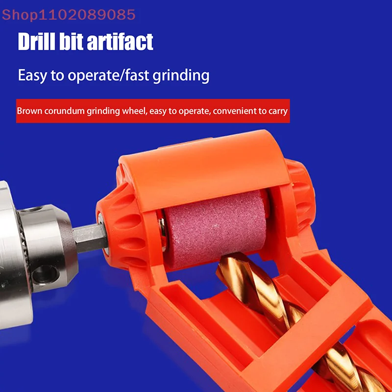 Versatile Portable Drill Bit Sharpener Set Includes Wrench; Corundum Wheel Grinder and Millstone Tools