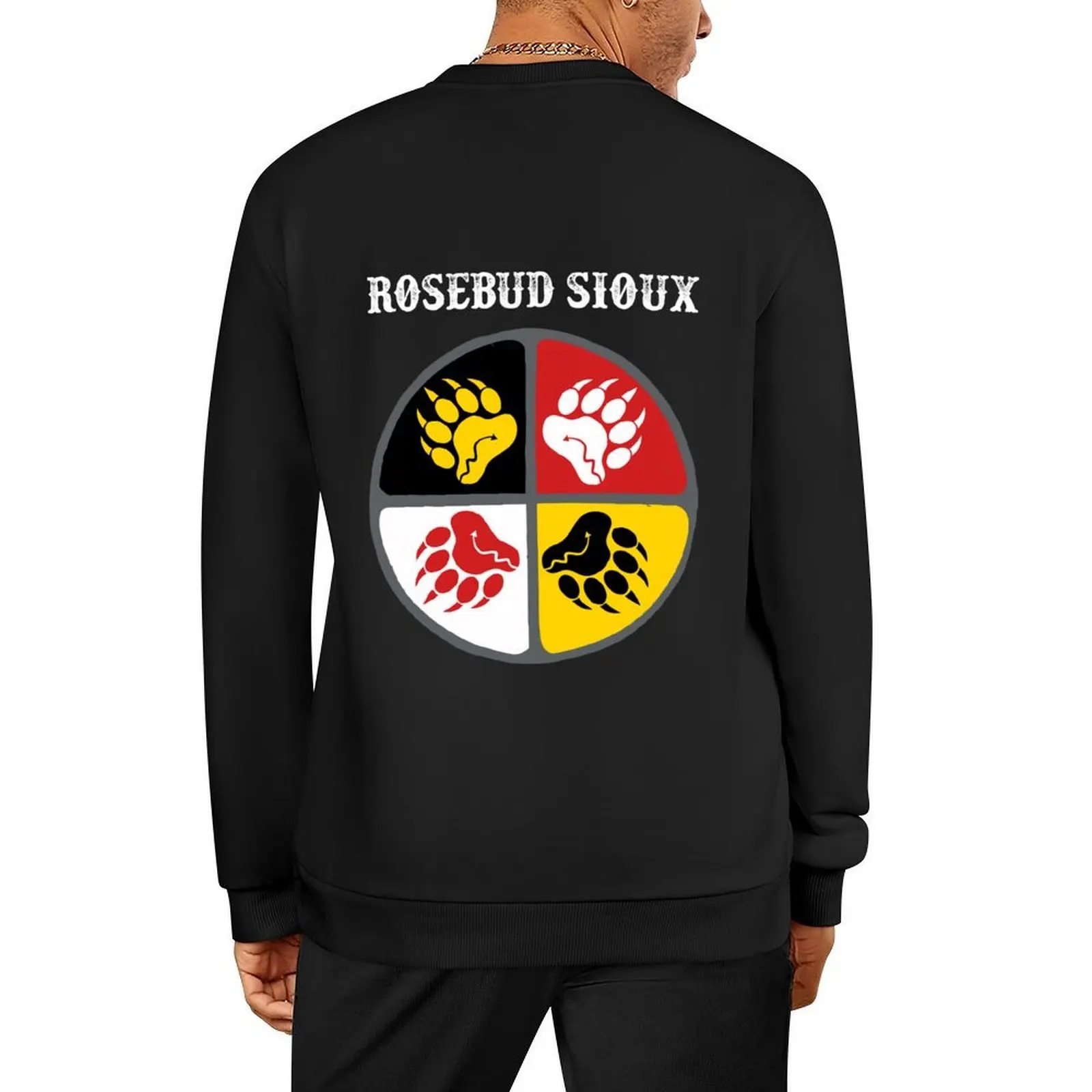 

Rosebud Sioux Native American Medicine Wheel Pullover men's autumn clothes anime clothing male clothes hoody