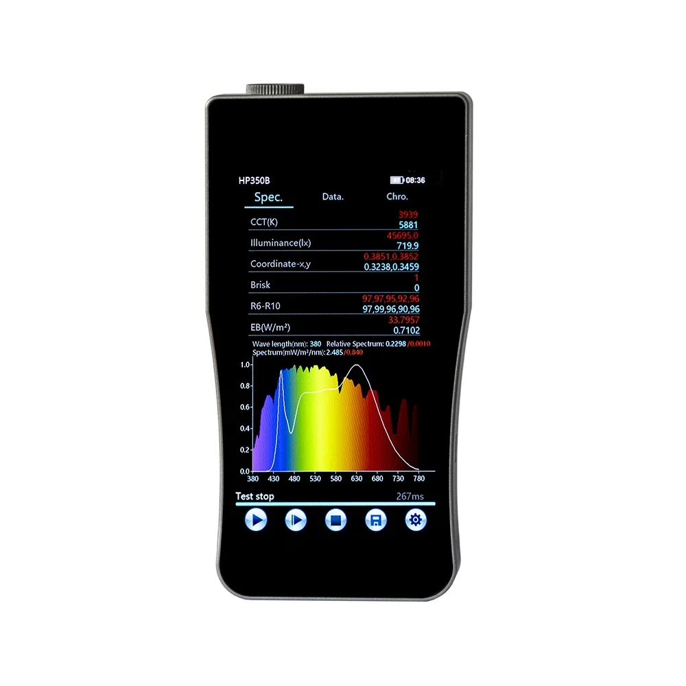 HP350B Handheld Blue Light Spectroscopic Spectrometer Test Optical Instrument for Retinal Blue Light Hazard Testing Lamp factory