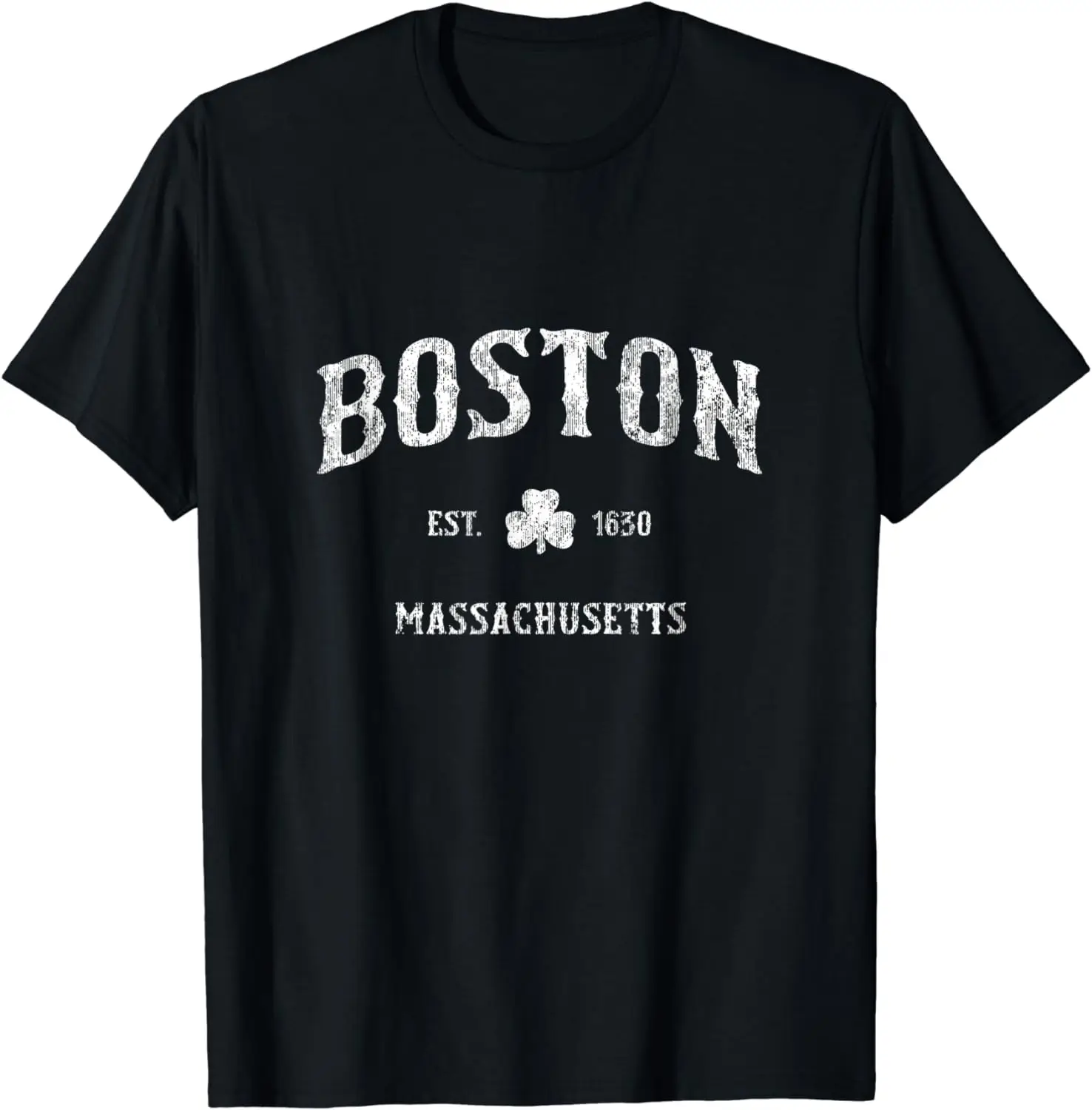 Boston Massachusetts T-Shirt Vintage Shamrock Sports Tee