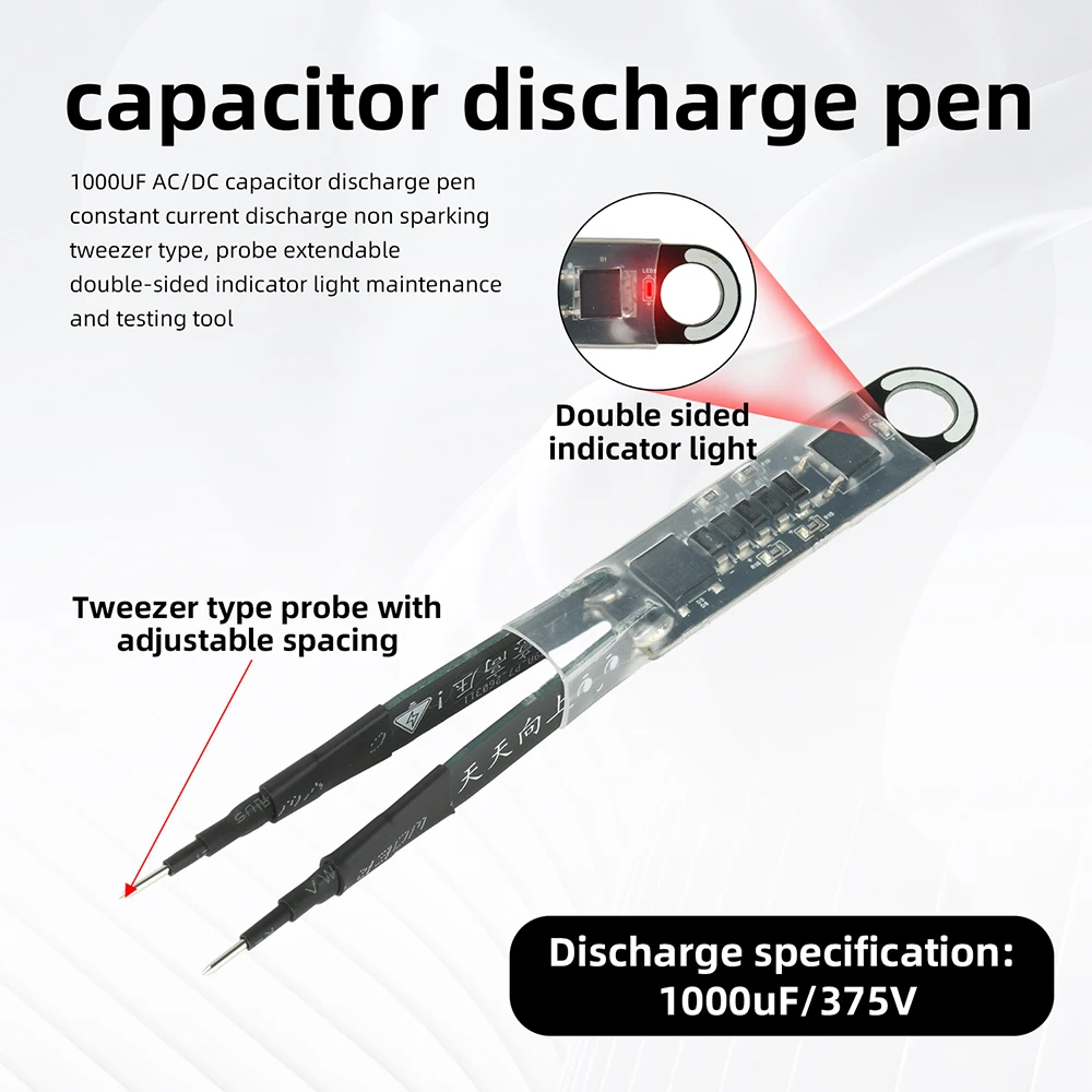 1000UF Capacitor Discharge Pen module Fast Discharge Capacitor Discharge Tools With LED Indicator Light Electronic Repair Tools