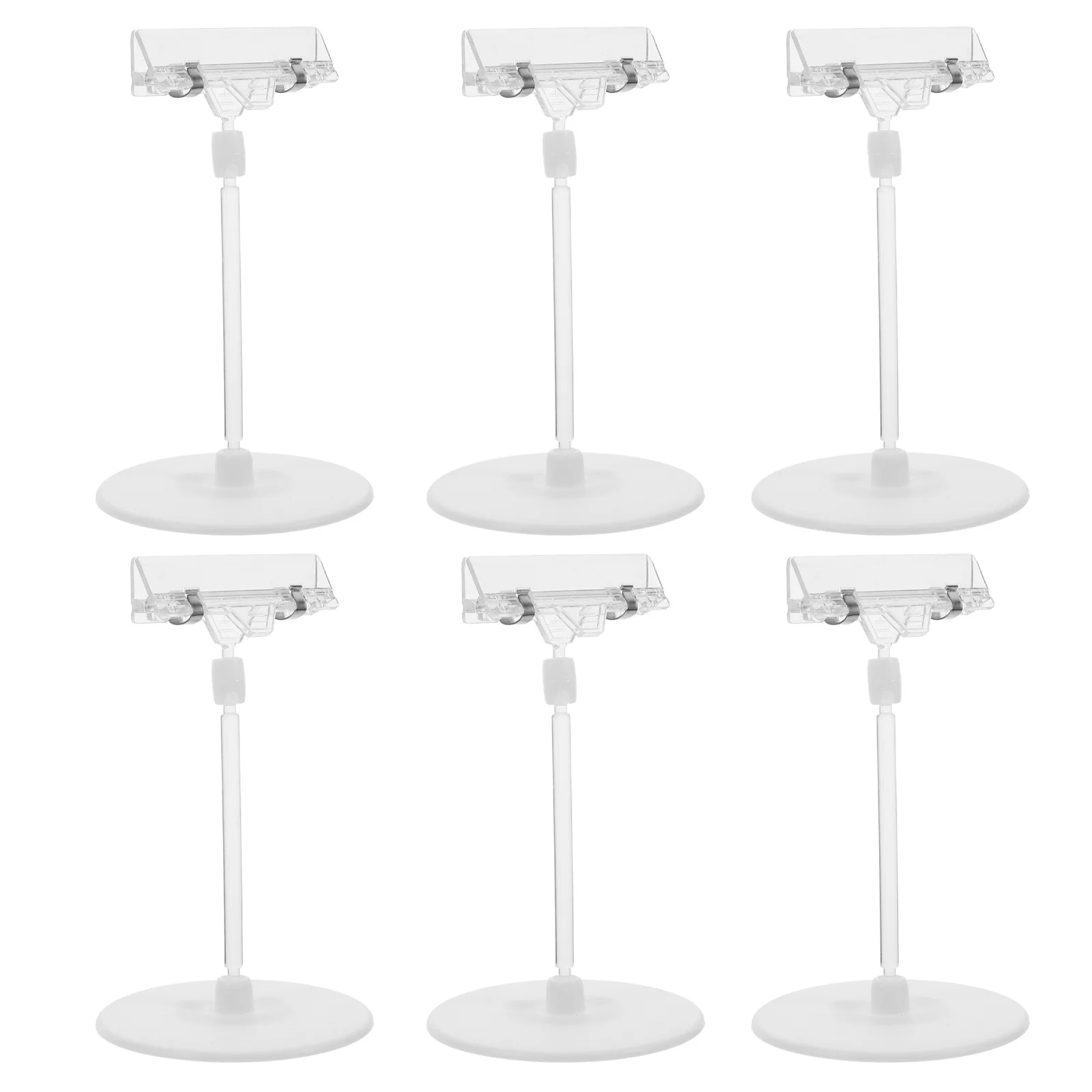 6-teiliges Etikettenklammern mit rundem Scheibenständer, durchsichtiger Kunststoff, Schilderhalter für Einzelhandelsgeschäfte, Verkaufsschilder, Display, Abs, Preiskartenhalter, vertikal