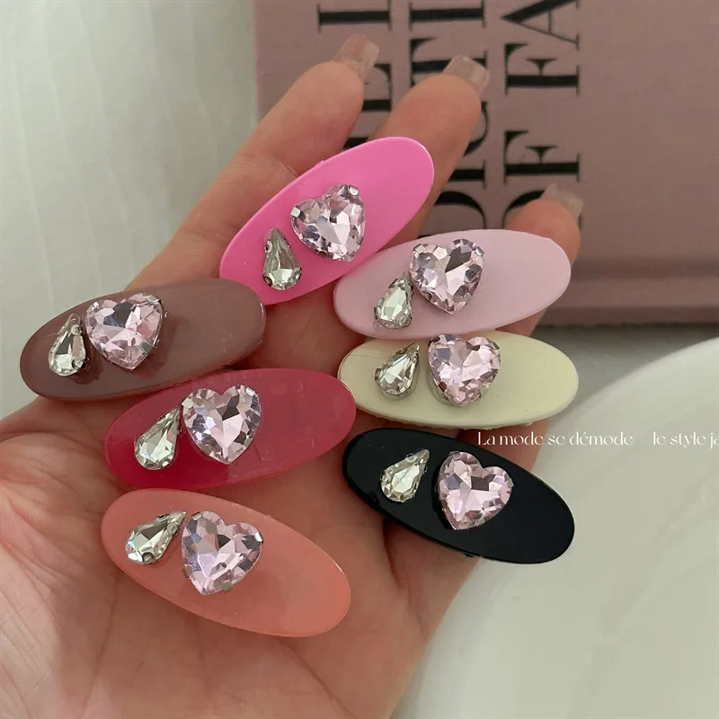 Versione coreana di water drop love exquisite diamond duckbill clip sweet girl hairpin princess hairpin hairpin new headwear