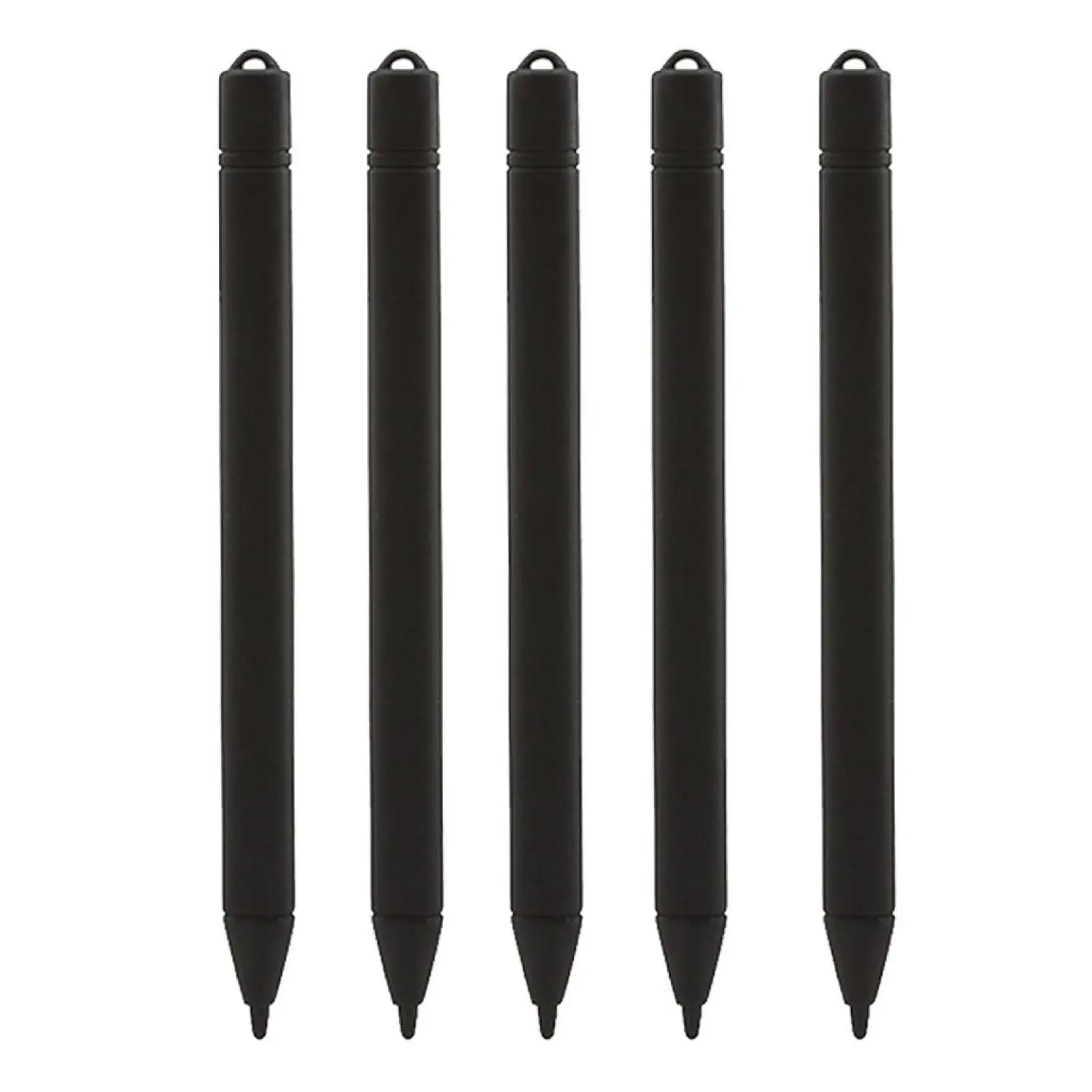 Five Pack Stylus Pen for LCD Writing Board Black Plastic Drawing Memo Pad Accessory Replacement for Business Use