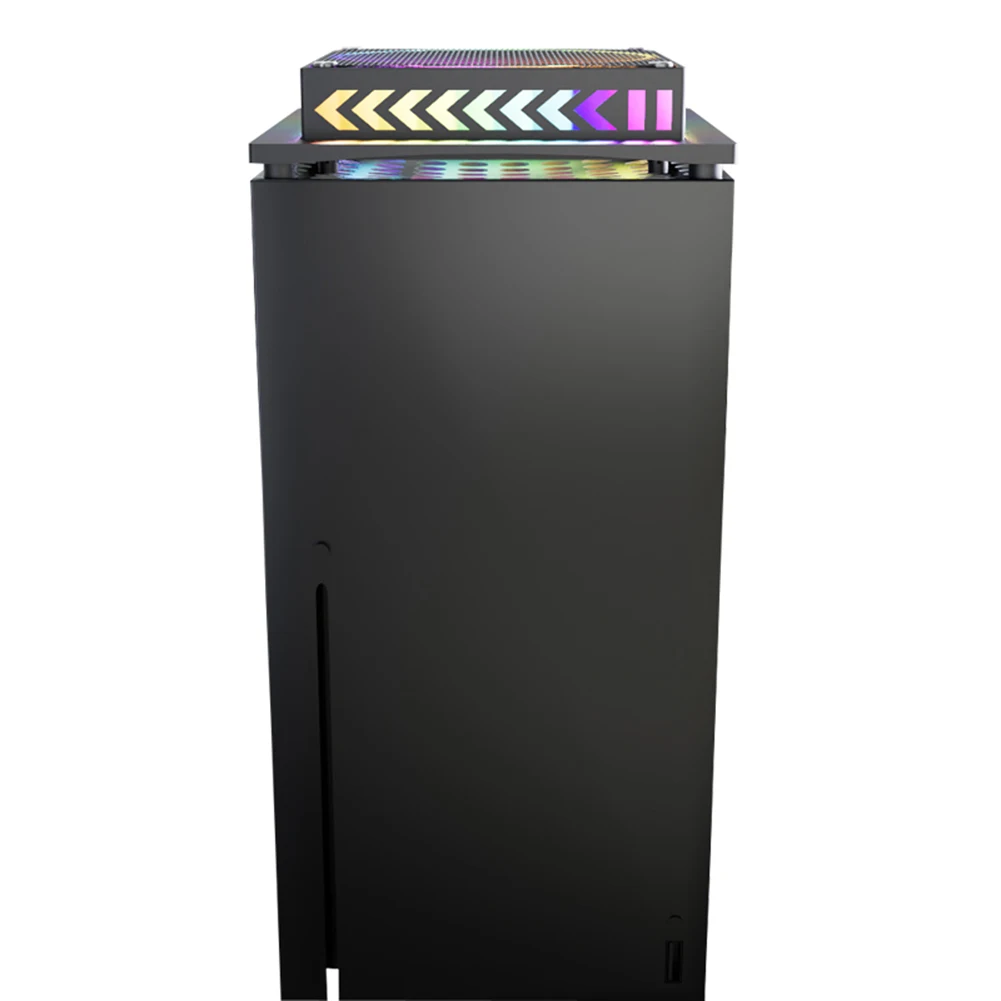مروحة تبريد علوية لمكافحة الغبار شبكة معدنية مروحة نظام التبريد الخارجي مروحة تبريد علوية ل Xbox series esx وحدة التحكم الوقوف مع ضوء RGB