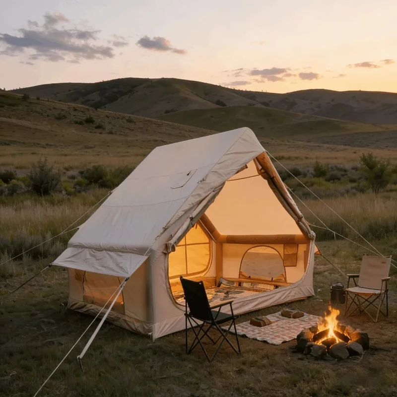 Inflatable Hot Tent Stove Jack Six SQM 300D Oxford Arctic Winter Air Supported Alpine Sanctuary Fourteen KG Wholesale