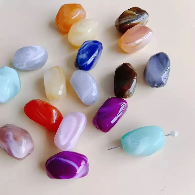20pcs Double Color Irregular Acrylic Beads for Jewelry Making Meteorite shape Loose Spacer Beads DIY Bracelet Necklace