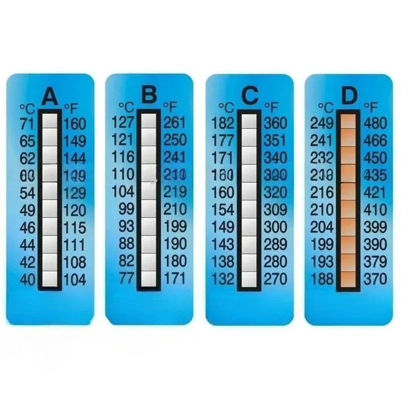 British Thermax temperature measuring paper laboratory testing paper temperature sticker with eight grids and ten grids,10pcs