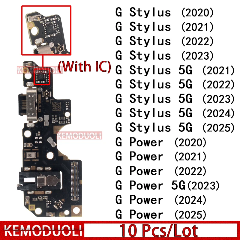 

10 Pcs/Lot Usb Dock Connector for Motorola Moto G Power Stylus 5G 2021 2022 2023 2024 2025 Charging Board Module Flex Ports