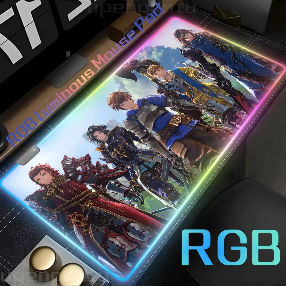 Mouse Pad RGB Gamer keyboard Non-Slip Rubber pk control Edge Cute Stuff locking mouse High-end E-sports G-granblue FantasyS