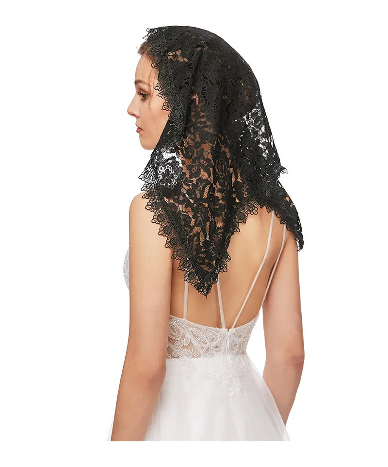 Lace Church Catholic Chapel Veils Mantilla Latin Mass Christian Veil Head Covering Muslim Spanish Shawl Wrap Wedding Bride Veil