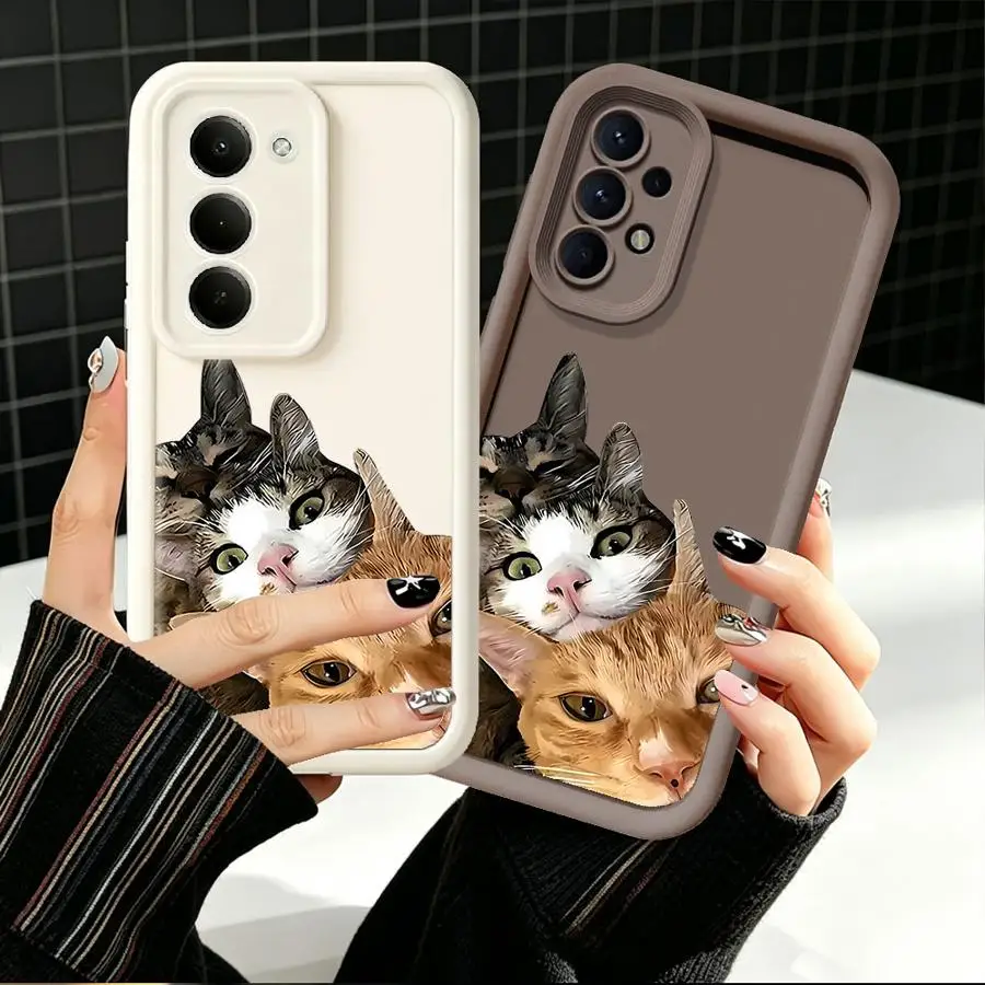 Three Nestling Cats Case for Samsung Galaxy A05A73 A16 A25 A50 A52 A13 A30 A12 A07 A14 A22 A11 A21s A15 A24 A35 A17 A06 A36
