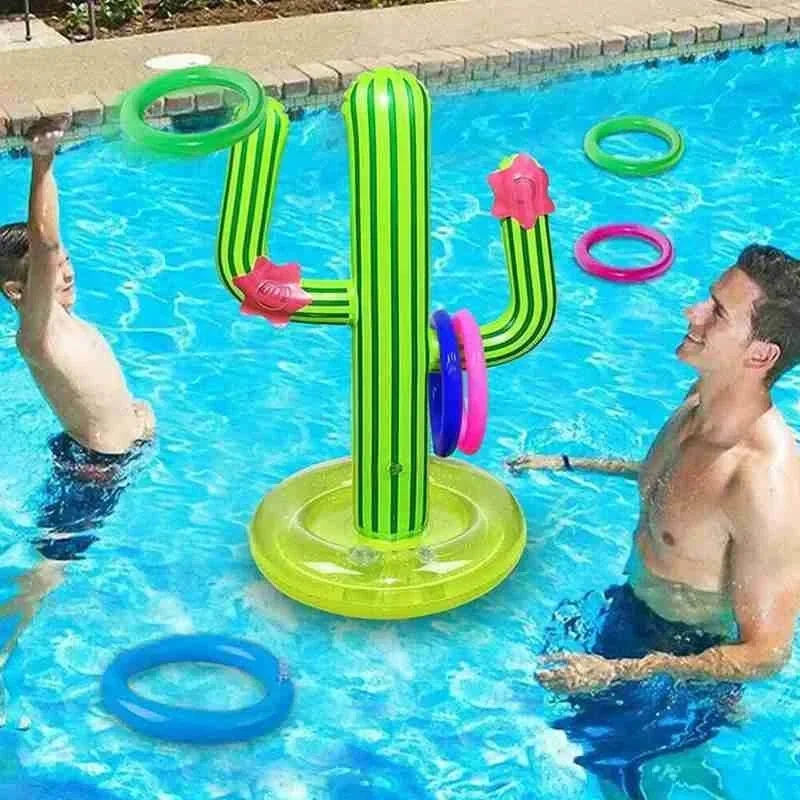 Schwimmen Ring Pool Sommer PVC Kaktus Aufblasbare Spielzeug Strand Werfen Party Spiel Wasser Spielzeug Outdoor Schwimm Liefert Aufblasbare Spielzeug