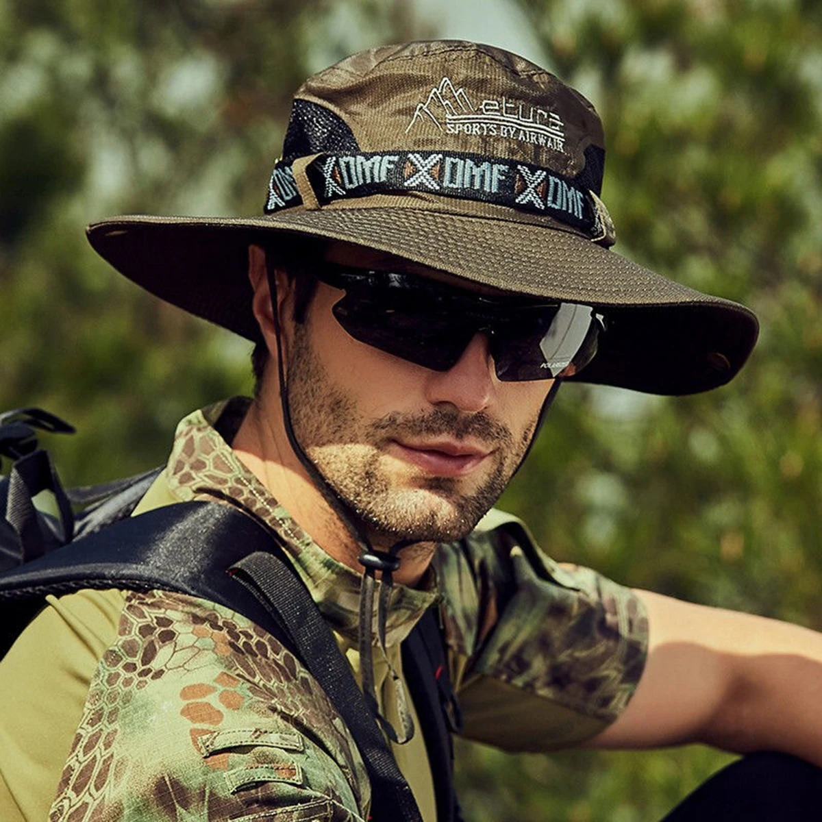 قبعة صياد السمك الرياضية الخارجية، حافة قبعة للحماية من الشمس، مناسبة للسفر في الهواء الطلق، وصيد الأسماك في الهواء الطلق