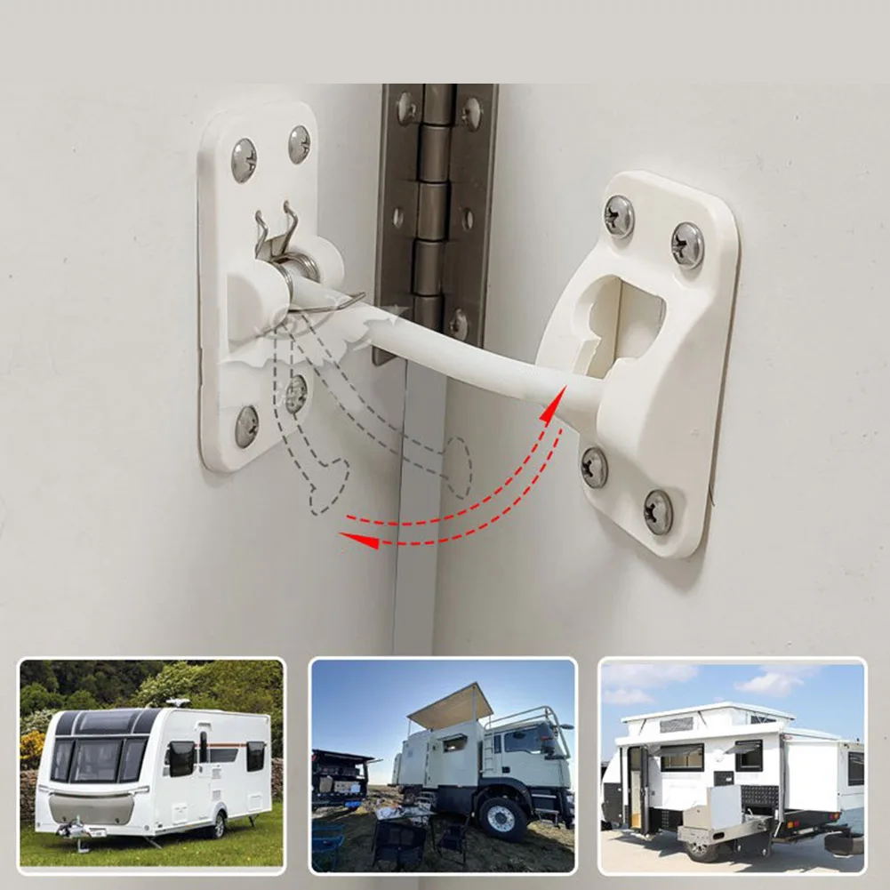 T Style RV for camper Trailer Door Catch Latch Holder Left Open Design ABS Material Replacement for Travel Trailer Doors