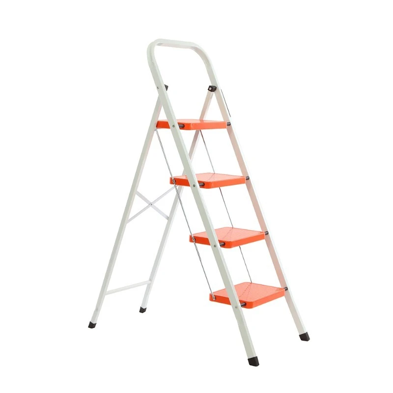 Bandwidth non-slip pedal folding stool sturdy steel ladder lightweight 330 pounds
