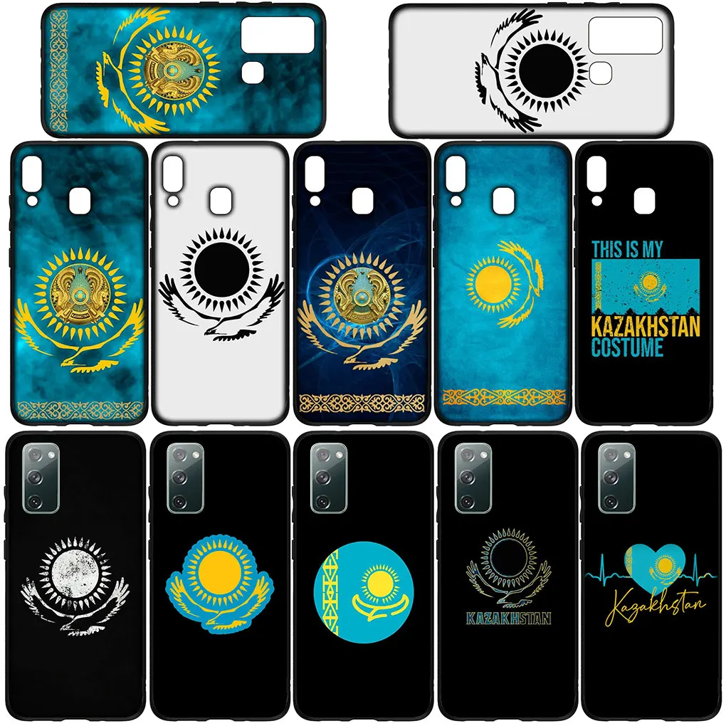 Kazakhstan Flag Soft Cover for Samsung Galaxy S24 S23 Fe Ultra A55 A35 A24 A15 A05 M55 M15 Plus A02 S7 Phone Case