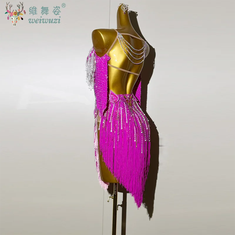 Latin Dance High-end Tassel Dress Women Customized Cha Cha Rumba Samba Performance Costume Girl Professional Competition Dresses