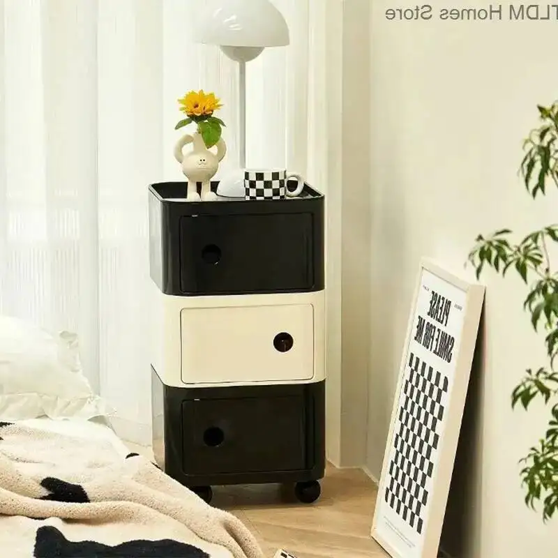 Wheels Organizers Bedroom Cute Nightstands Nordic Luxury Table Aesthetic Simple Bedside Pretty Muebles Narrow Bedroom Furniture