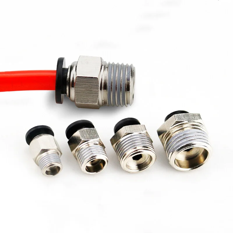 PC Air Pneumatic Fitting Quick Connector M5 4 6 8 10 12 16mm Male Thread 1/4 1/2 1/8 3/8 Compressed Hose Tube Pipe