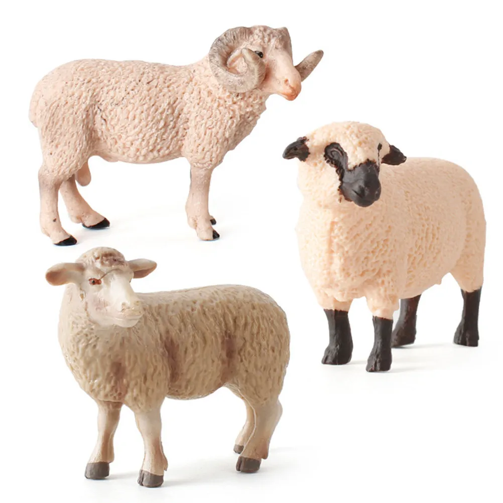 

1Pcs Simulated Sheep Ornament Realistic Creative Animal Design Eco-Friendly Durable Decor for Room Photo Prop Gift