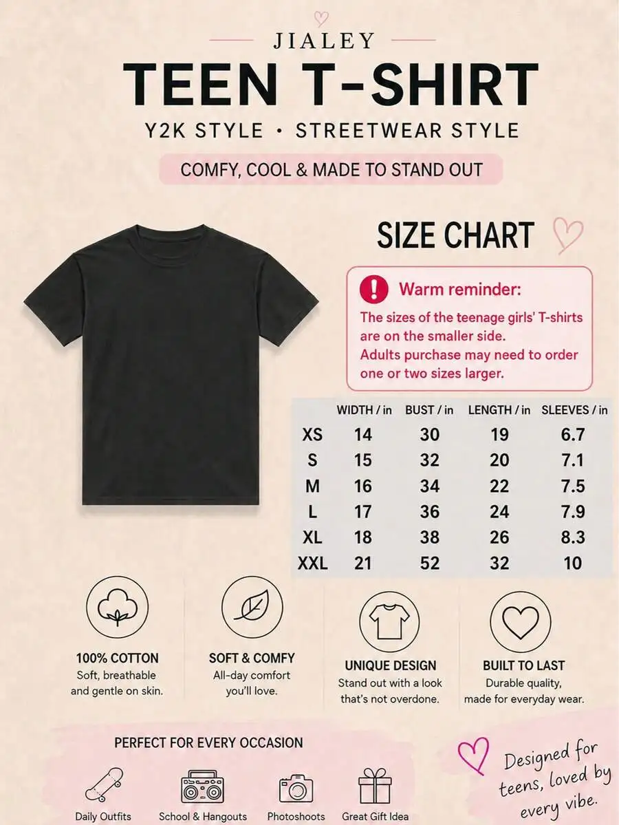 New Fashion Teen Girls Streetwear T-Shirt Apparel, Cool 