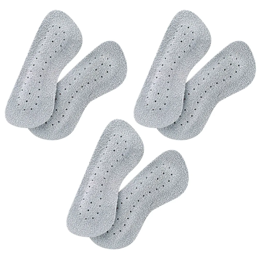 

3 Pairs Shoes Anti-wear Foot Stickers Heel Pads Cushion Floor Mat Heels Protectors Grey Women's