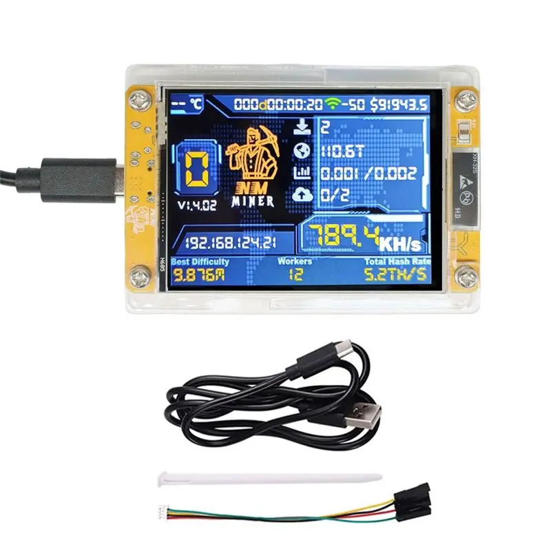 AT19-Upgraded 789KH/S Harshrate 789KH/S Nmminer Nerdminer Bitcoin Crypto Solo Miner Nerdminer 2.8
