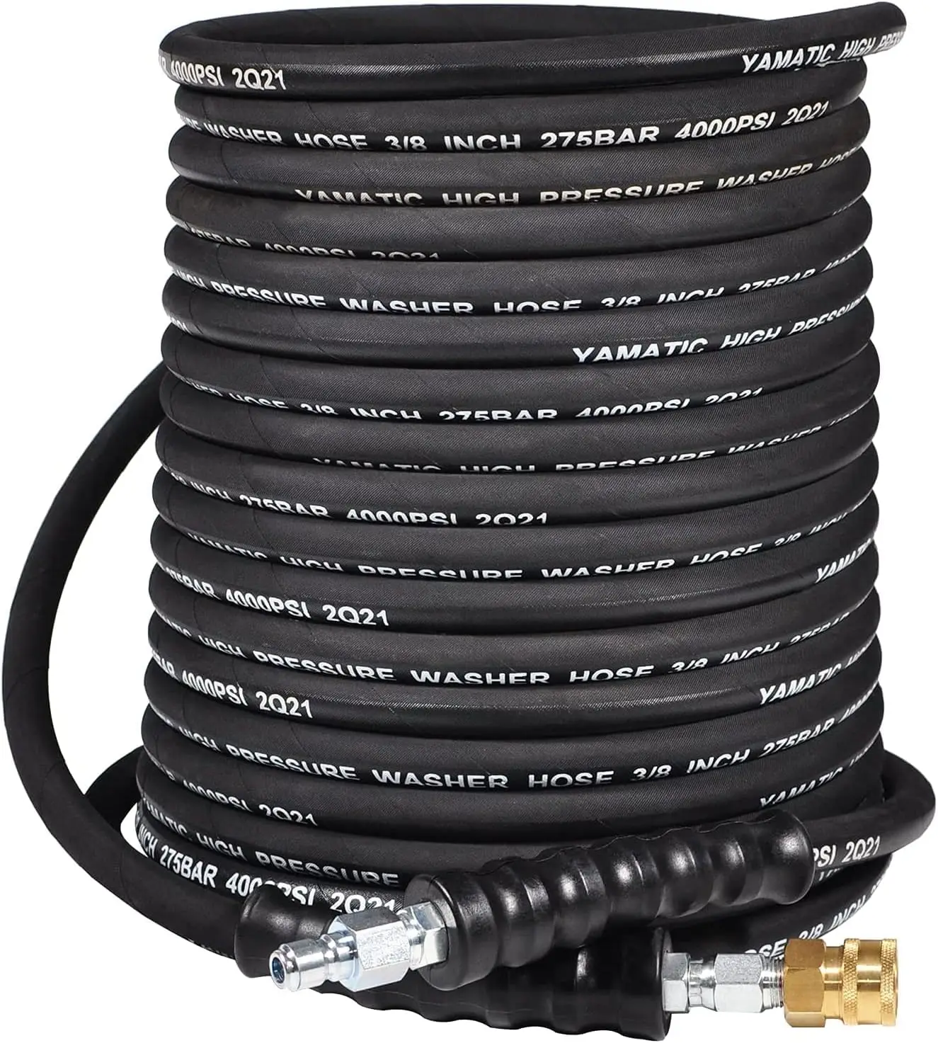 

Pressure Washer Hose 100FT Hot Water Power Washer Hose Max 212°F with Swivel Quick Connect 4000 PSI Grade Steel Wire Braided