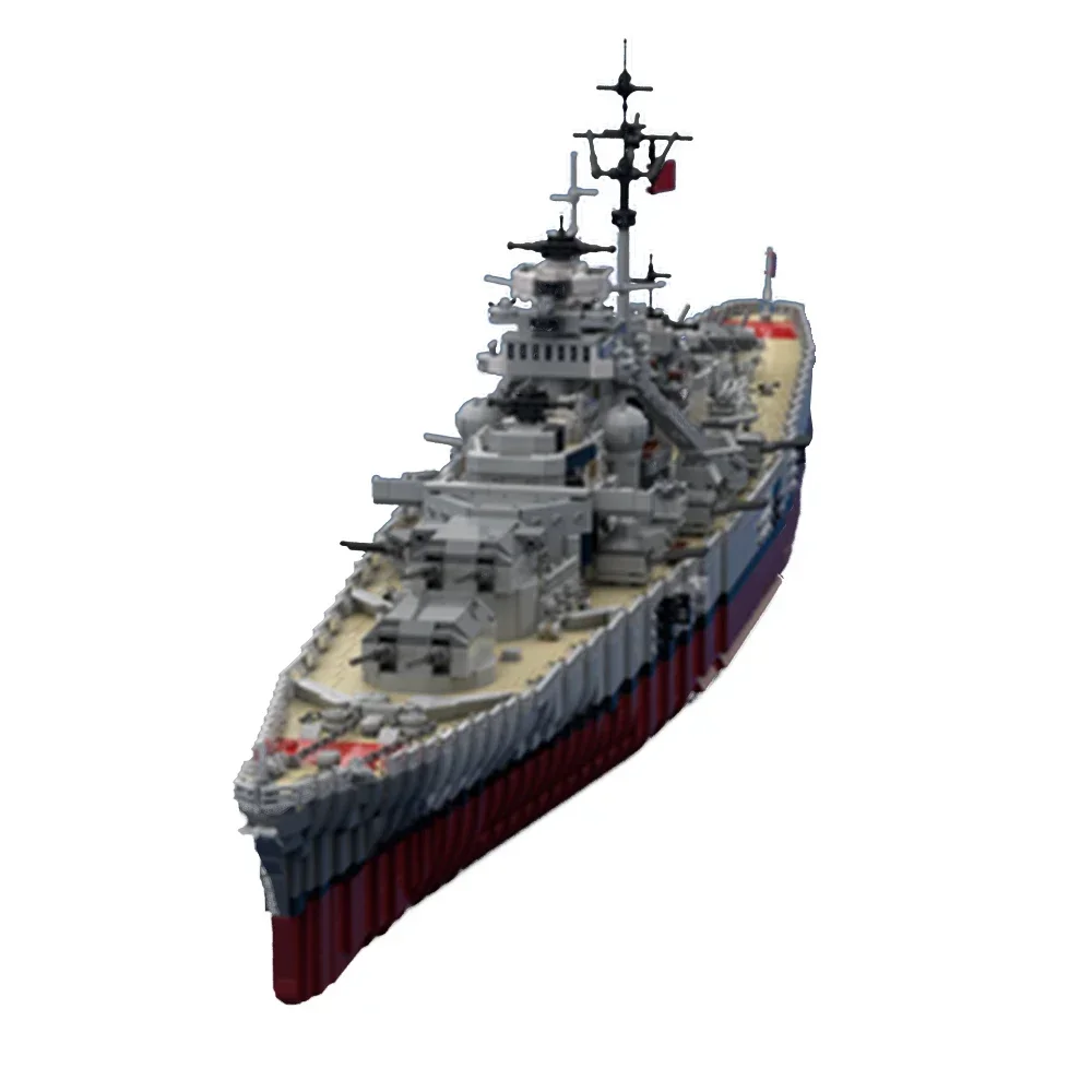 Gobricks MOC Bismarck Bout Bricks Display  Model Military Bismarck Warship DIY Building Blocks Set For Kid Collection Gift