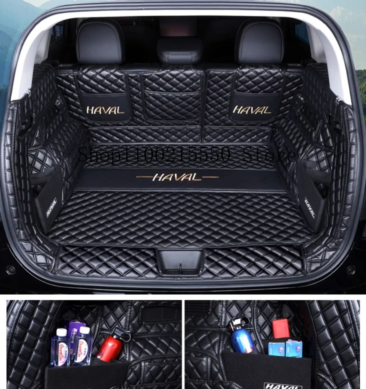 For Haval H6 3rd Gen 2024 Leather Car Trunk Mats Cover All-inclusive Anti-Dirty Protection Carpet Pads Set Styling Accessories