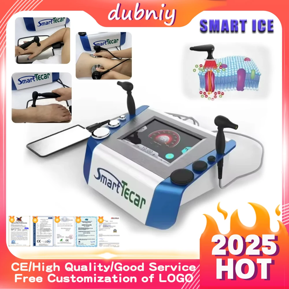 

488KHz Portable Smart Tecar Therapy Diathermy Machine CET RET RF Indiba for Sports Rehab Body Pain Relief Energy Device