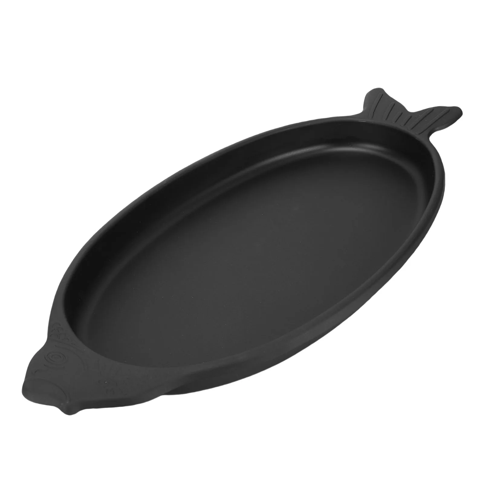 

Fish Grill Pan Nitrided Iron Fish Shaped Grill and Serving Pan 24.4in Barbecue Tray Gas Stove Induction Cooker Compatible