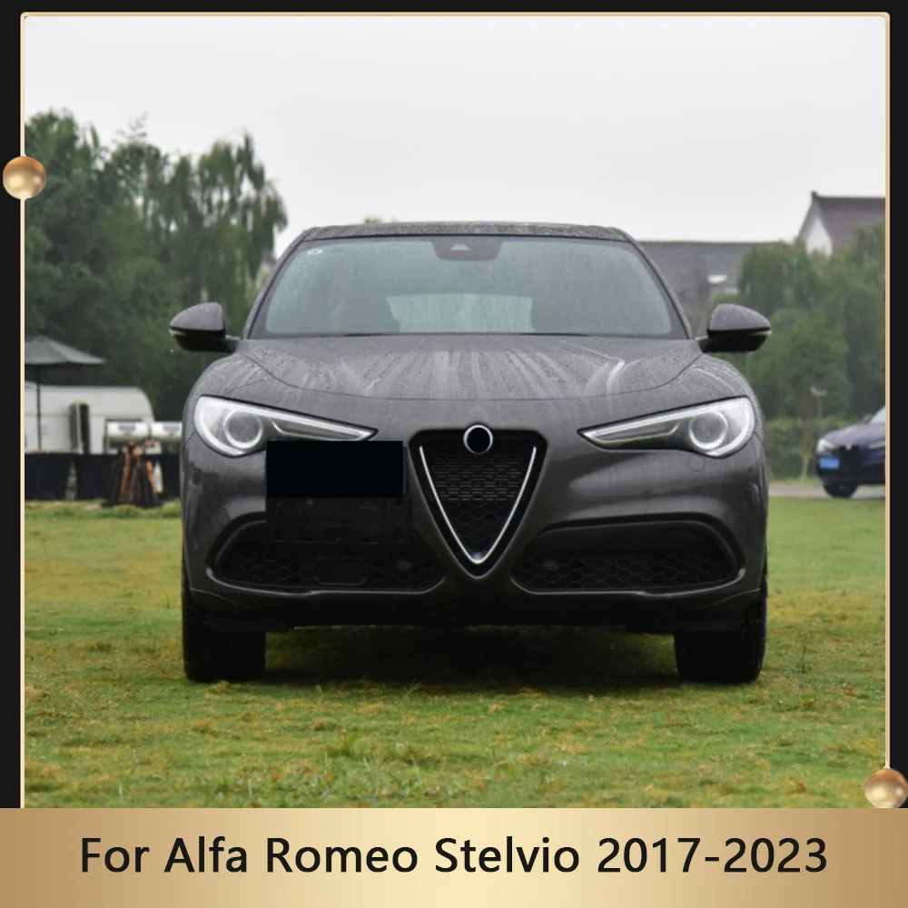 

Front Mesh Grill Fit For Alfa Romeo Stelvio 2017-2023 Upper Grid Replace Racing Grille ABS Bumper Hood Grills Cover Car Parts