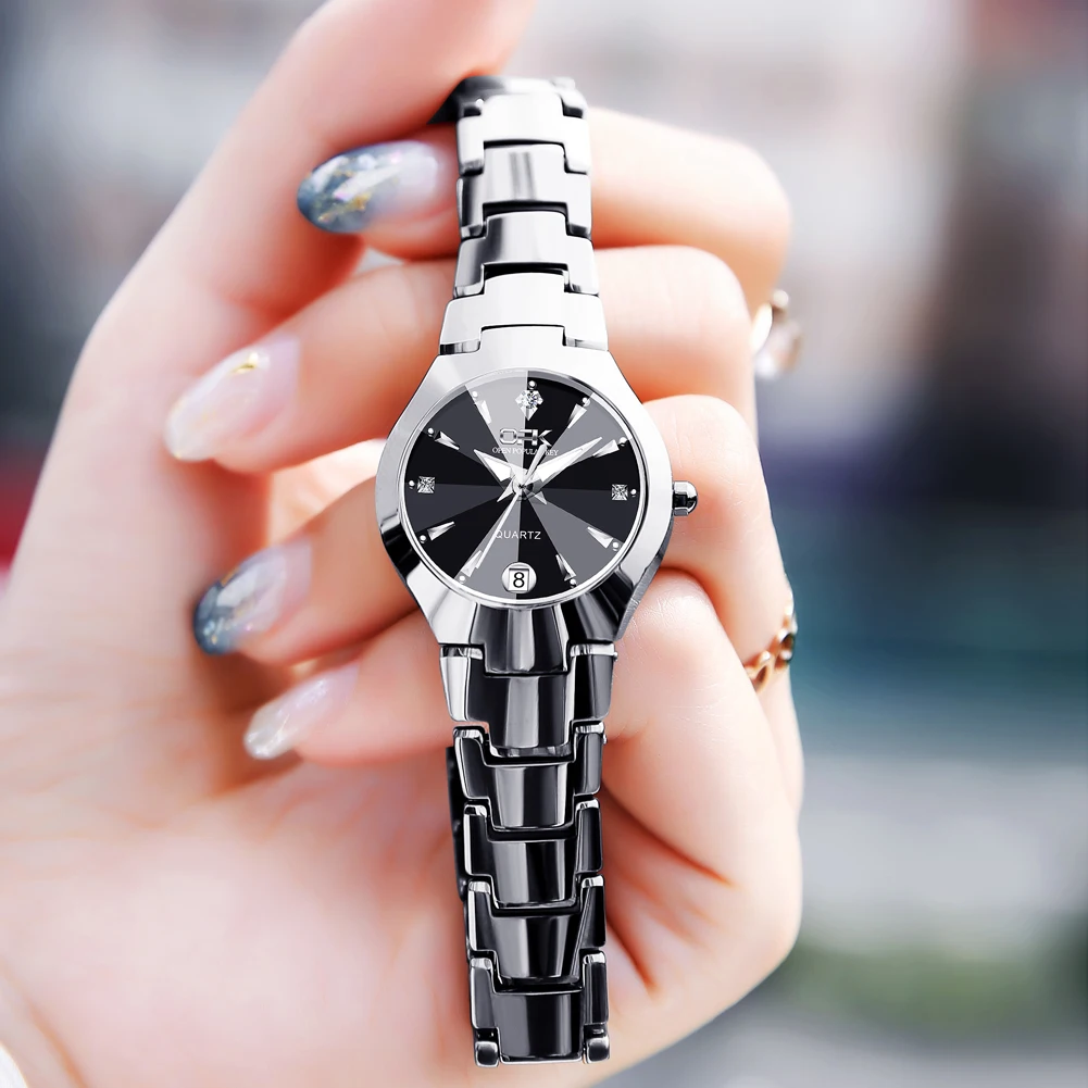 OPK 8105 Women Watches Elegant Luxury Original Quartz Wristwatch Waterproof Luminous Stainless Steel Date Watches For Women
