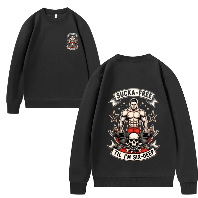 سويت شيرت رجالي أسود خالٍ من السوكا حتى أنا ستة عميقة مطبوع عليه رسومات كاجوال ملابس الشارع #4