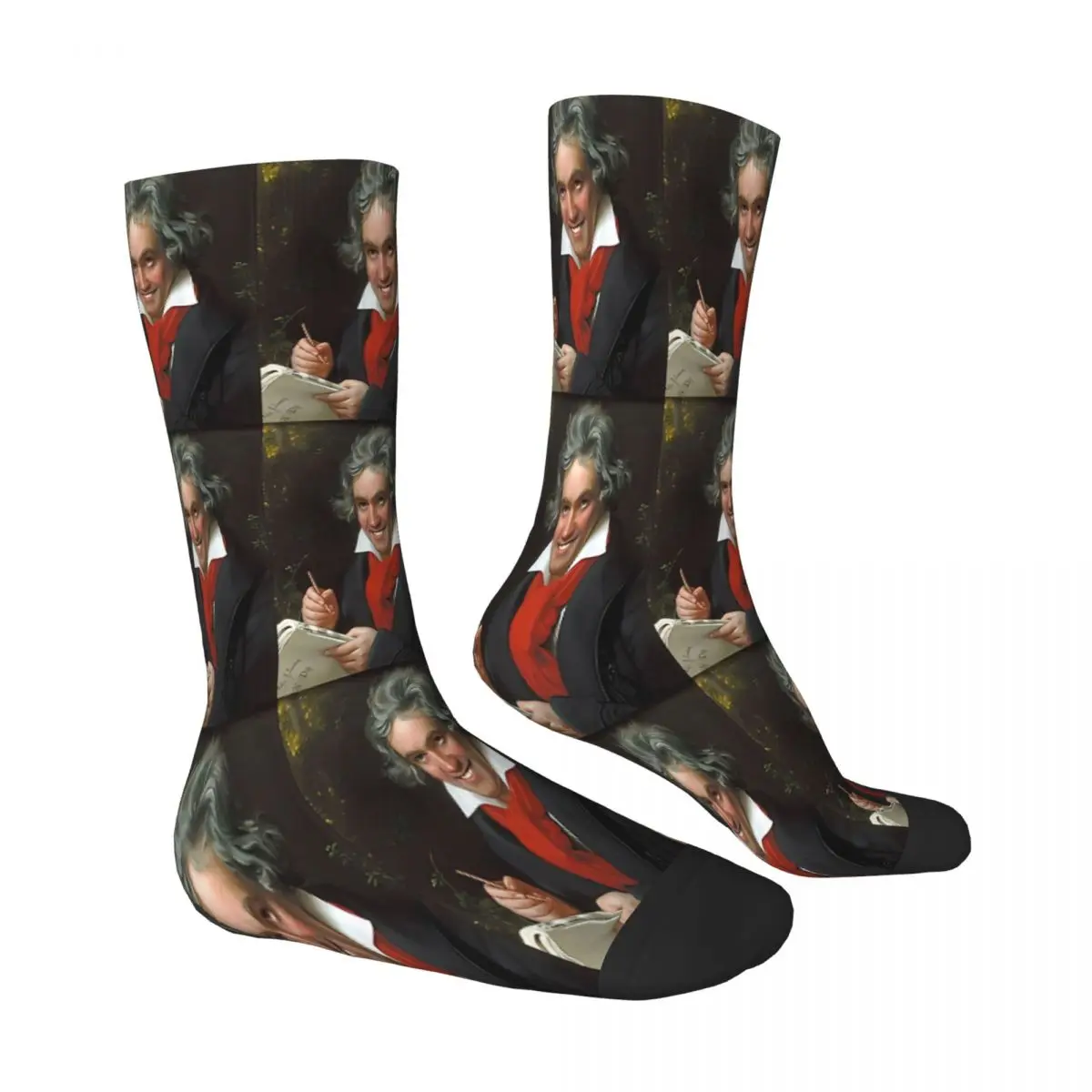 Smiling Ludwig Beethoven Art Famous Music Composer Meme Socks Male Mens Women Autumn Stockings Printed