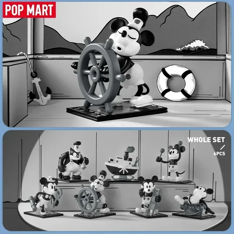 

POP MART Disney Steamboat Willie Series Blind Box Toys Kawaii Anime Action Figure Caixa Caja Surprise Mystery Box Dolls Girls
