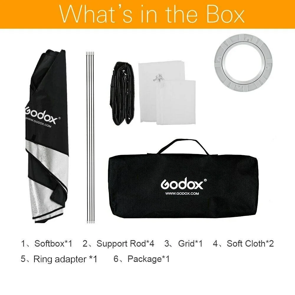 Godox 22x90cm softbox for Studio Flash Portable Rectangular Honeycomb Grid SoftboxBowens Mount photo studio light  soft box