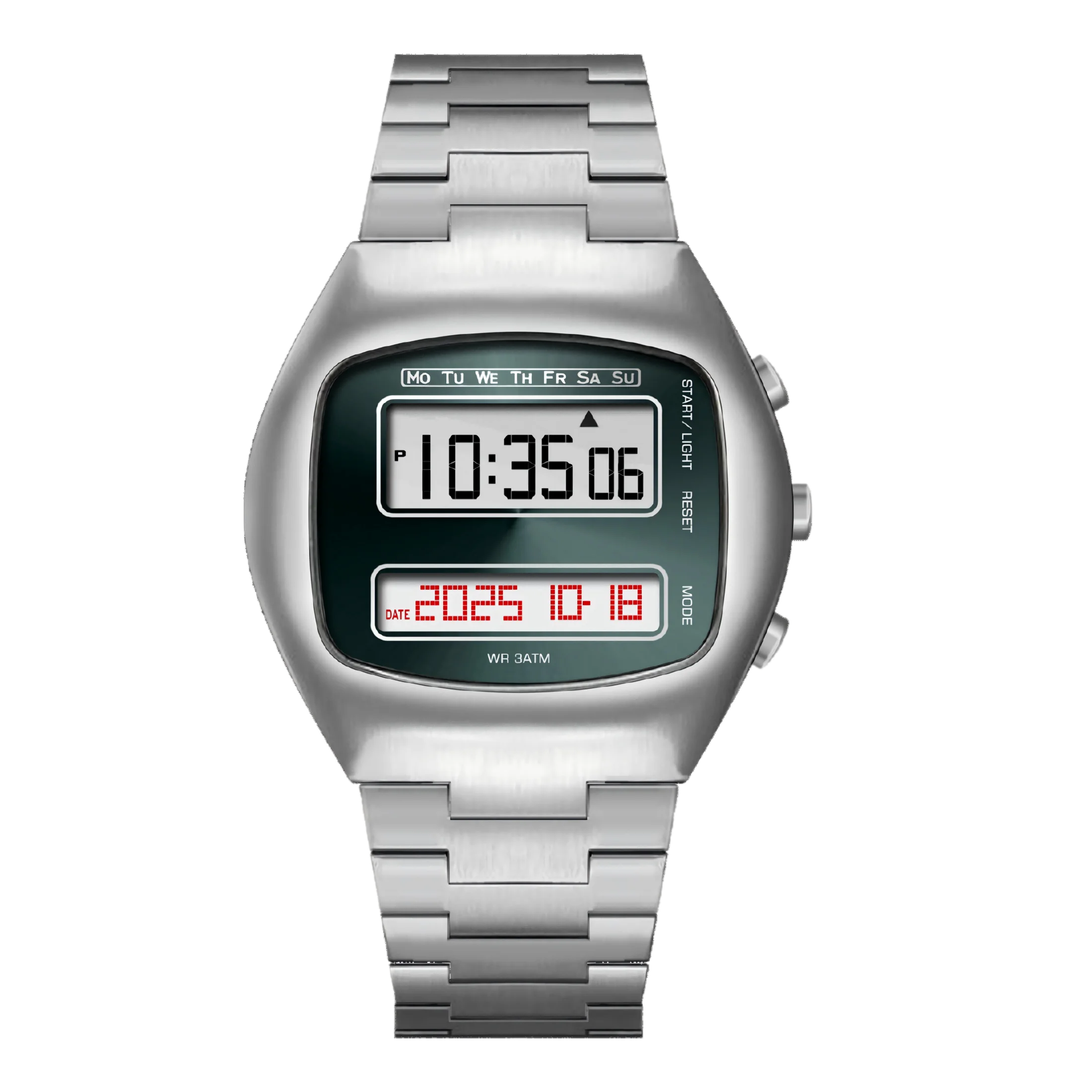 

BENLY WATCH "TV" Digital Watches For Man Vintage 1970s Retro-futuristic Style Fashion Lcd Electronic display Stainless Steel