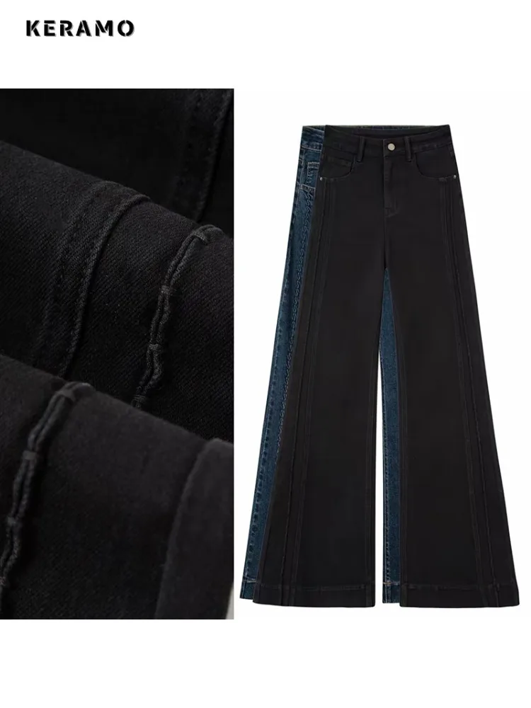 

2025 зимние винтажные однотонные джинсы в стиле Харадзюку, женские повседневные брюки полной длины, мешковатые джинсовые брюки Y2K High Street