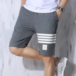 2023 Training Men Shorts Korean Casual Cotton Solid Color Loosen Up TB Waist Summer Multi-Pocket Shorts Wide Basketball Shorts