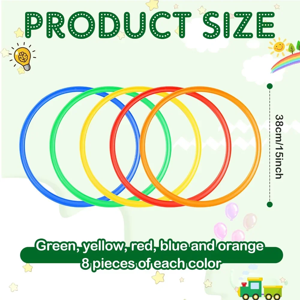 Agility Rings Training Hopscotch Rings Plastic Circle Jumping Hoops For Exercise Soccer Football Gym Footwork Training