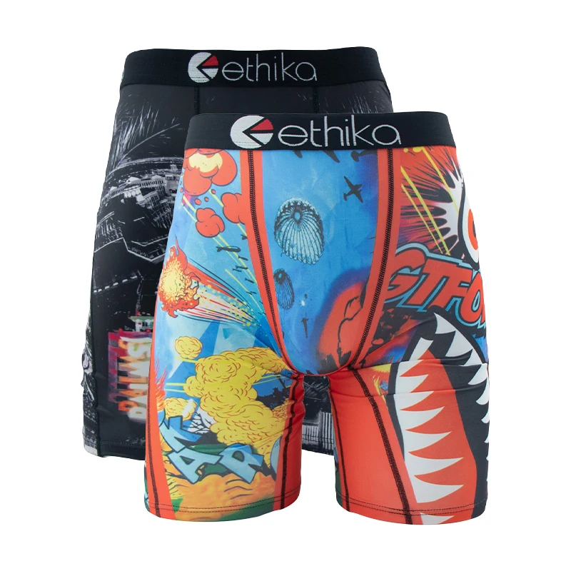 ETHIKA 2 قطعة الرجال boxershorts شبكة تنفس المنشعب رجل سراويل الرجال السروال الملابس الداخلية حجم كبير الرجال الملاكمين ملخصات جذوع